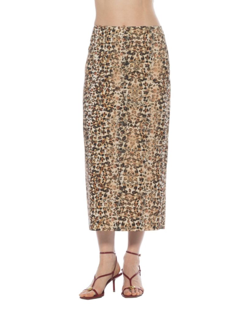Women's Ginni Mid-Waist Column Midi Skirt