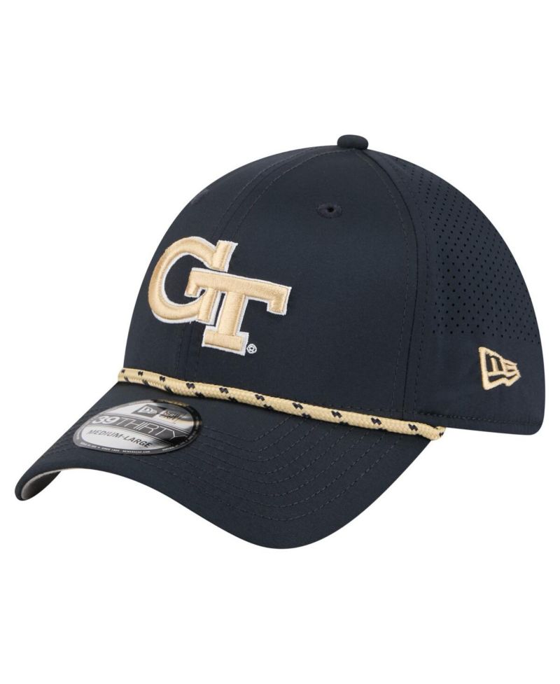 Men's Navy Georgia Tech Yellow Jackets Rope 39THIRTY Flex Hat