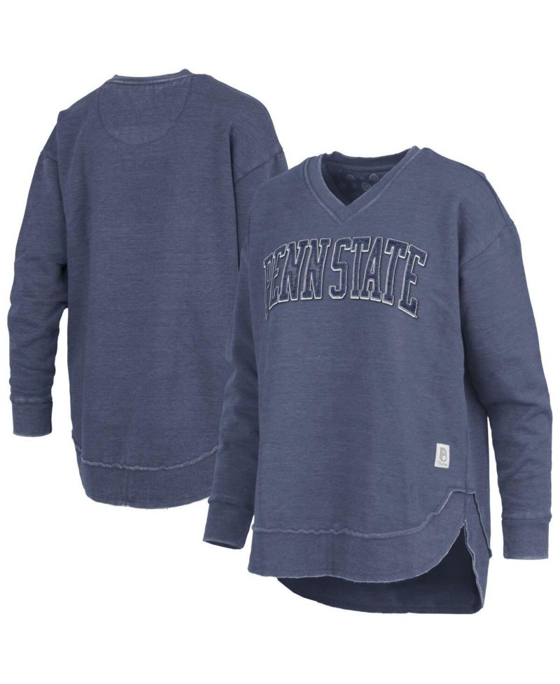 Women's Navy Penn State Nittany Lions Westin Poncho V-Neck Pullover Sweatshirt