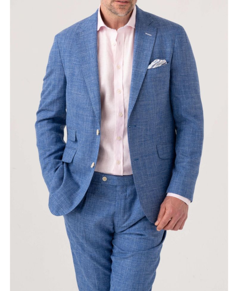 Men's Linen/Wool/Silk Blend Tailored Blazer