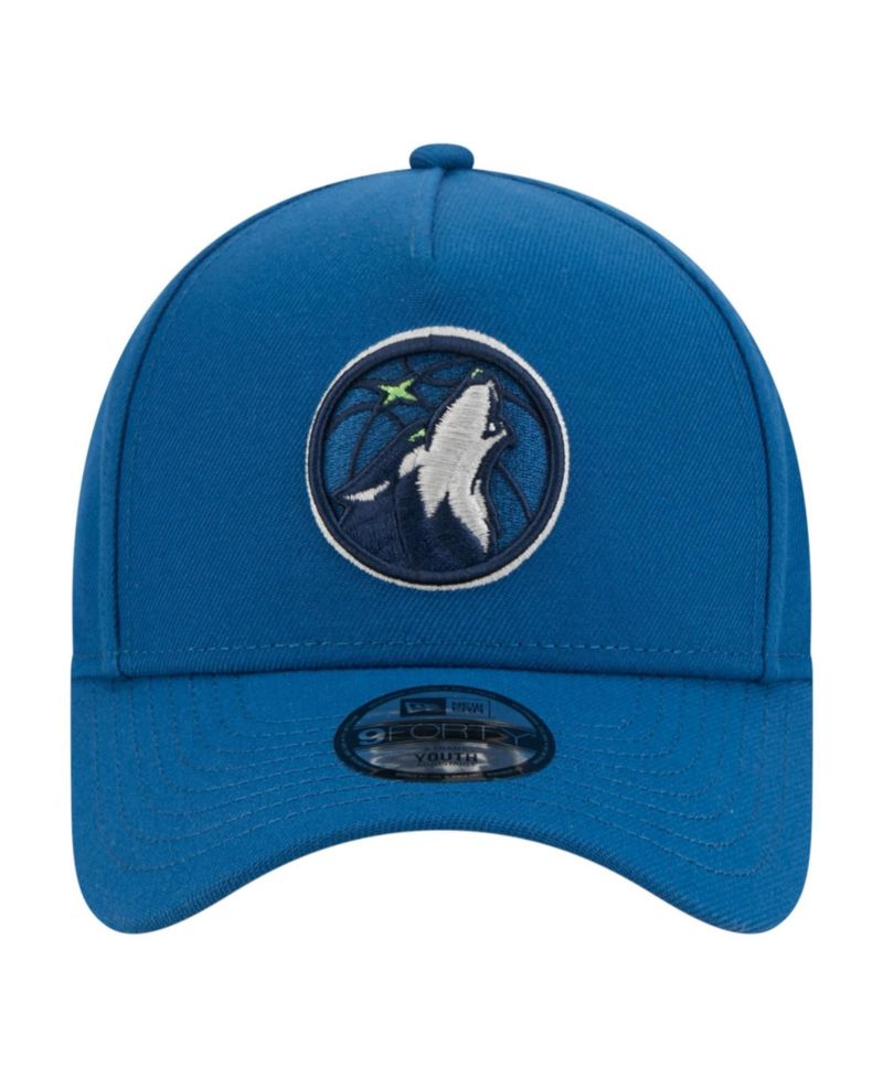 Big Boys and Girls Blue Minnesota Timberwolves 9FORTY A-Frame Adjustable Hat