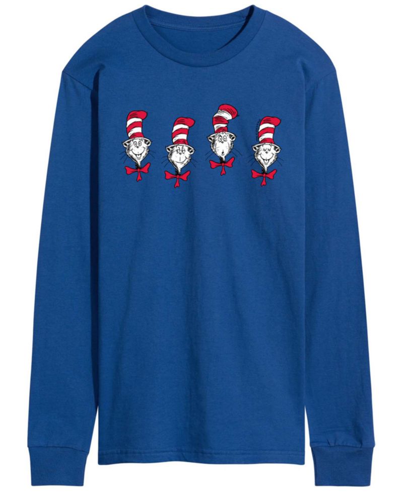 Men's Dr. Seuss Cat In The Hat Heads Long-Sleeve Graphic T-Shirt