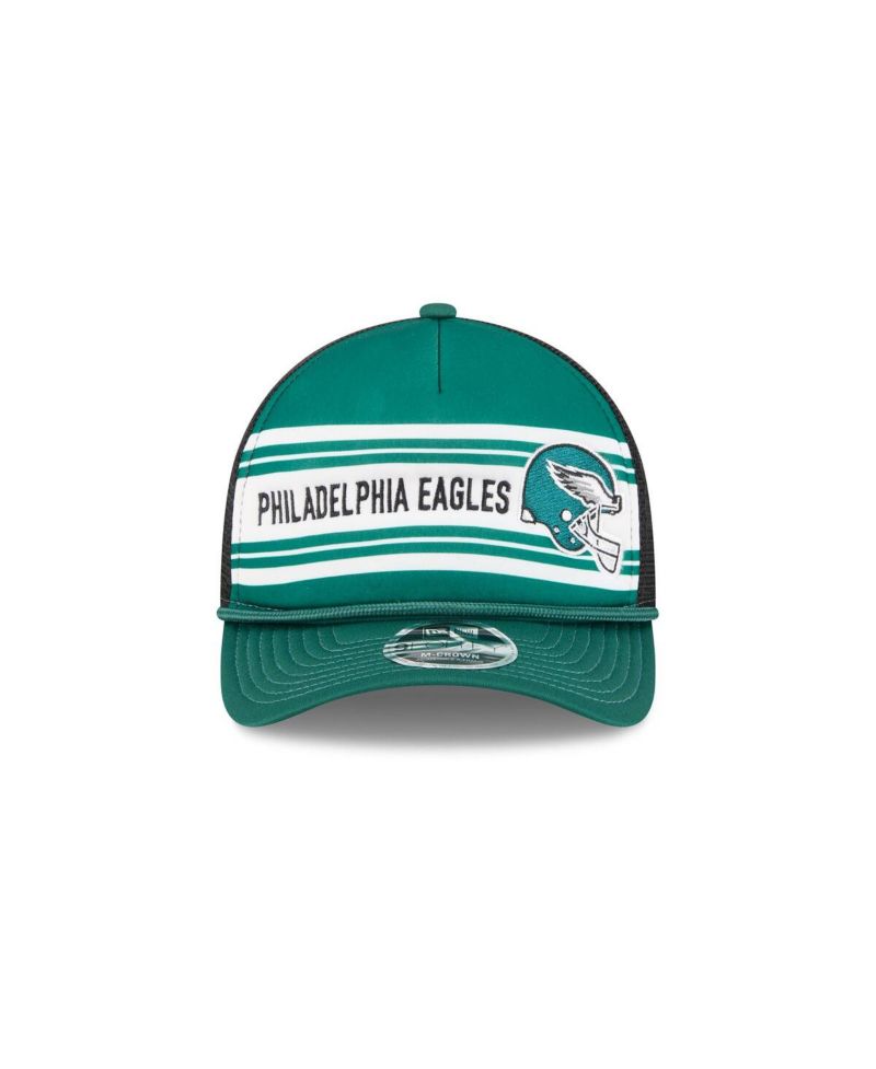 Men's Green Philadelphia Eagles Linear A-Frame 9FORTY Adjustable Hat