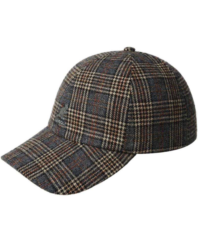 Plaid Earflaps Wool-Polyester Blend Baseball Cap