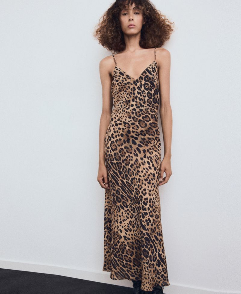 Women's Leopard-Print Open-Back Dress
