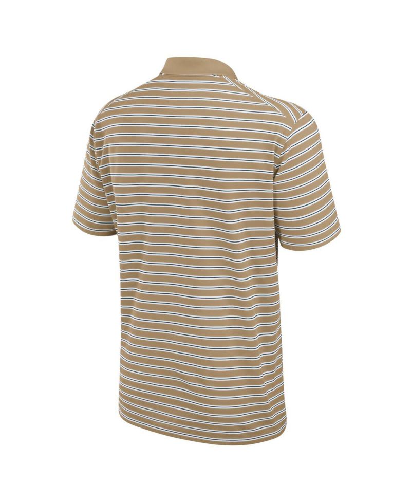 Men's Tan Michigan State Spartans Athletic Prep Striped Performance Polo Shirt