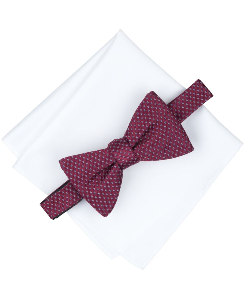 Men's Printed Bow Tie and Pocket Square Set