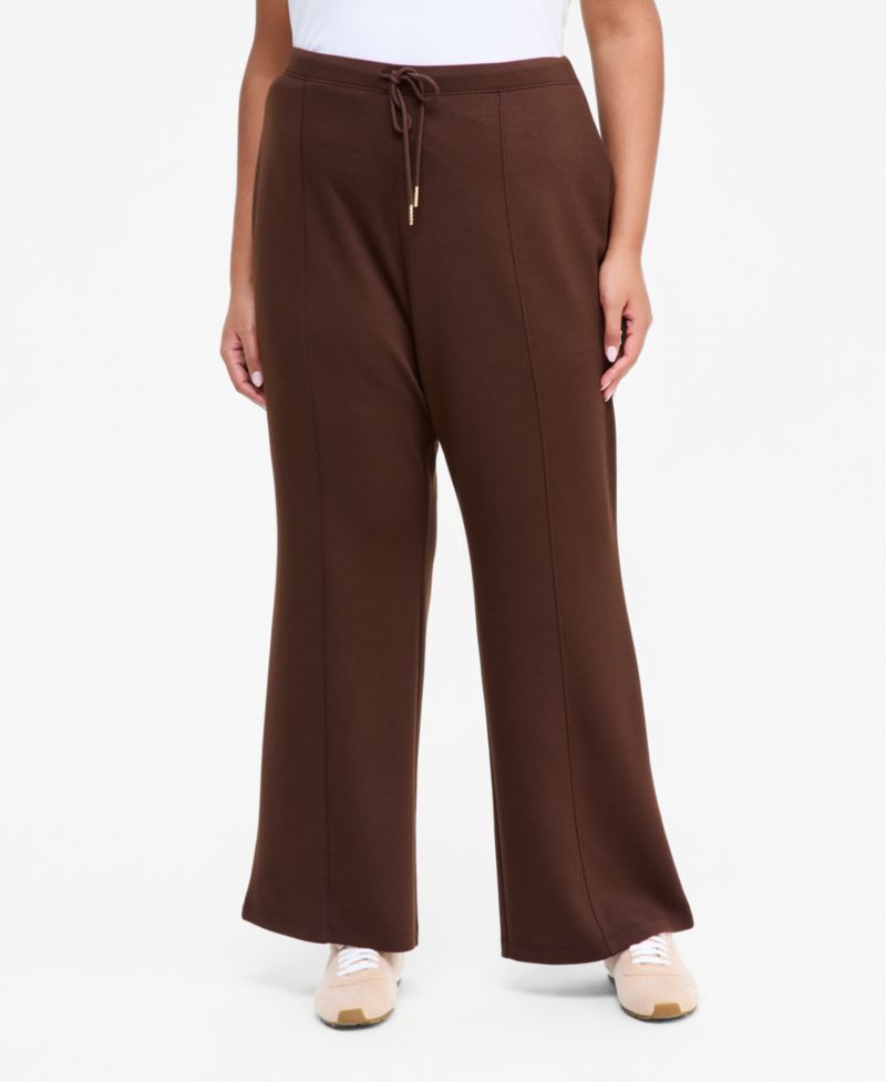 Plus Size Drawstring Flare Sweatpants