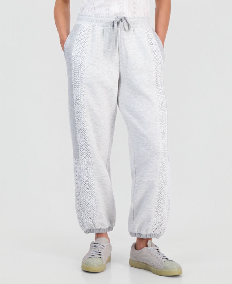 Petite Crochet High-Rise Fleece Jogger