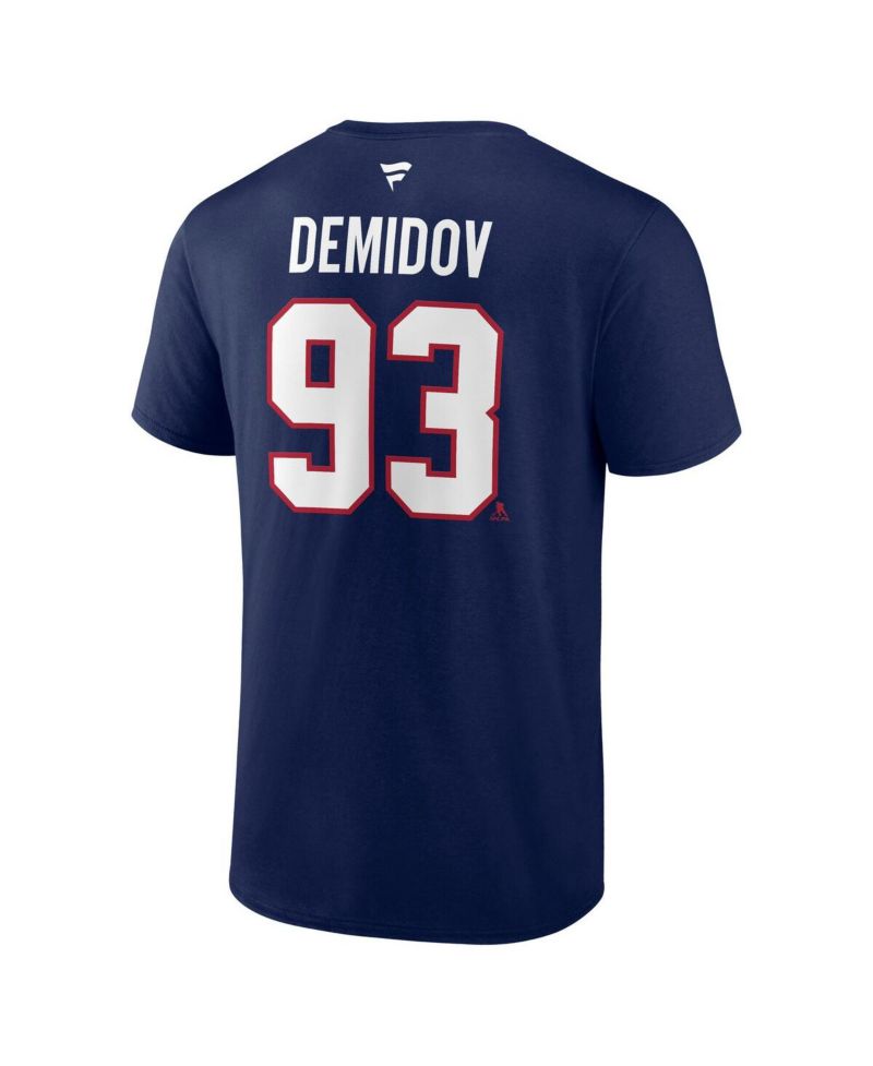 Men's Ivan Demidov Navy Montreal Canadiens Authentic Stacked Name & Number T-Shirt