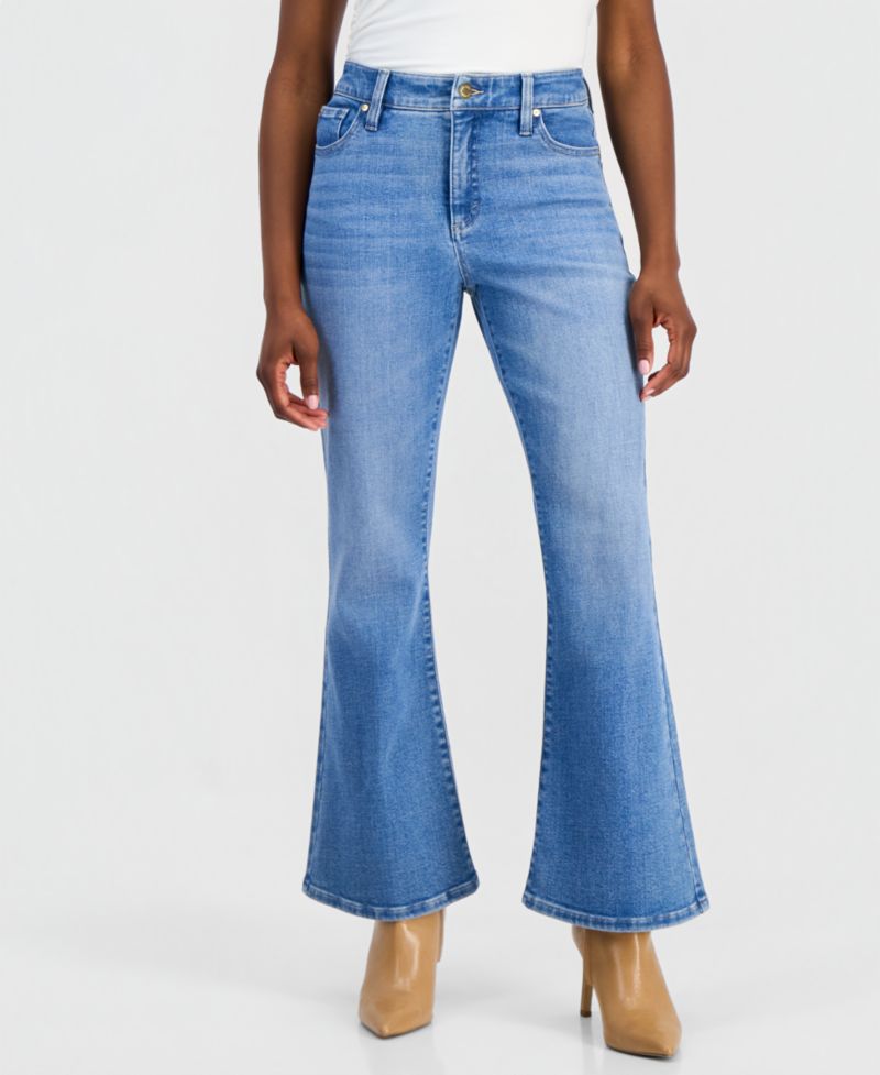 Petite High-Rise Flare-Leg Jeans
