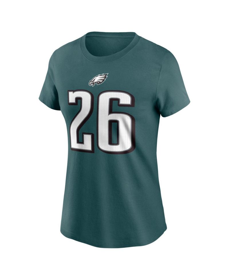 Women's Saquon Barkley Midnight Green Philadelphia Eagles Player Name & Number T-Shirt
