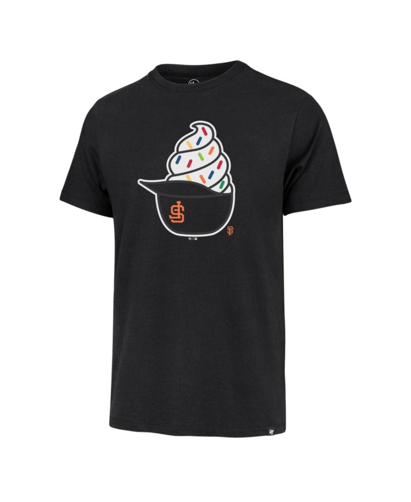 47 Brand Men's Black San Francisco Giants Ice Cream Helmet Franklin T-Shirt