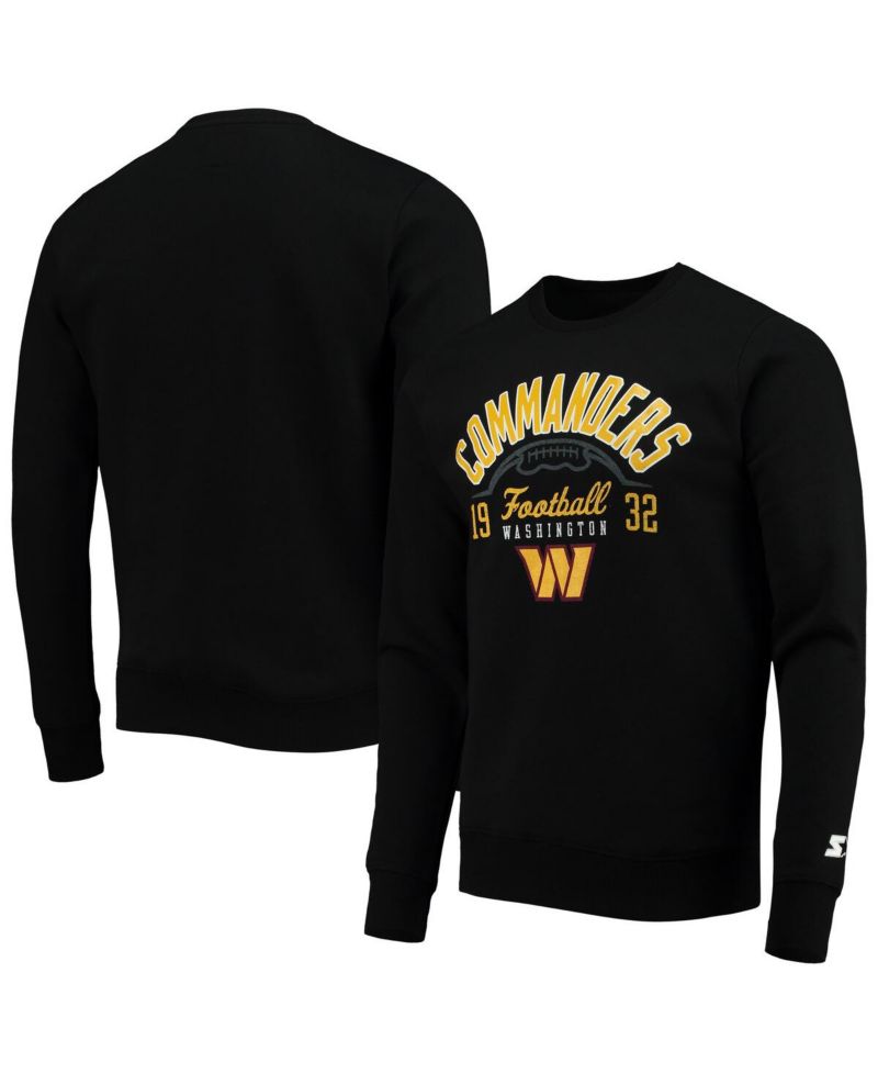 Men's Black Washington Commanders Pullover Sweatshirt