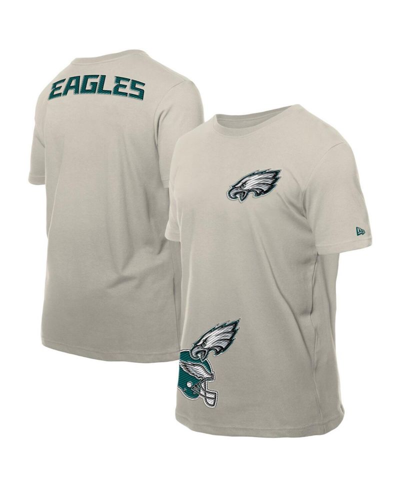 Men's Light Beige Philadelphia Eagles Multi Patch T-Shirt