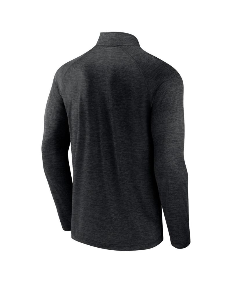Men's Charcoal Minnesota Golden Gophers Primary Logo Raglan Quarter-Zip Top