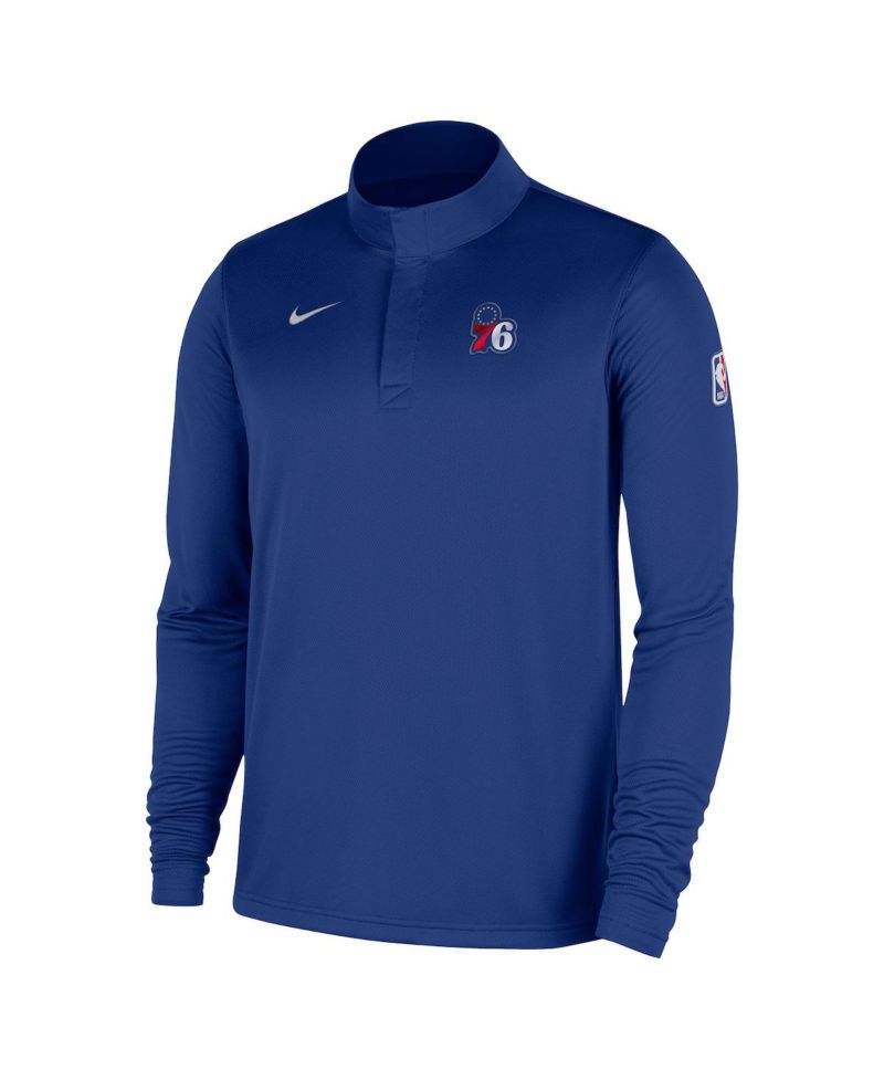 Men's Royal Philadelphia 76ers 2025/26 Authentic Coaches Quarter-Zip Pullover Jacket