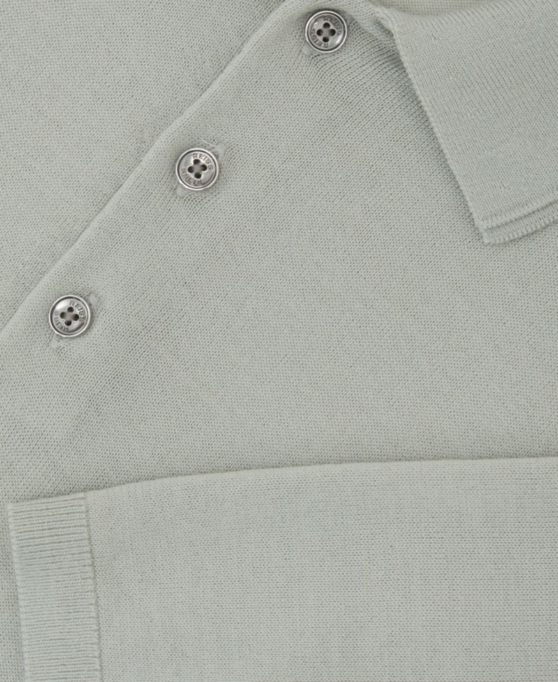 Men's Manor Half Button Merino Wool Polo Shirt