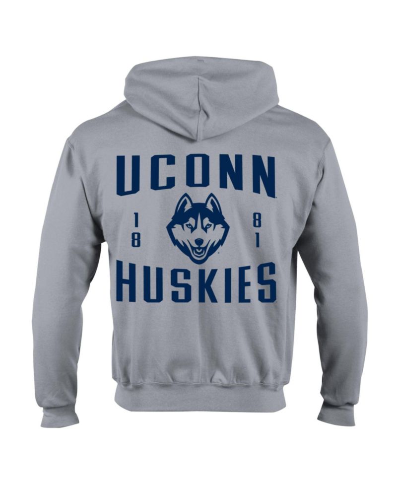 Men's Heather Gray UConn Huskies Varsity Power Blend Full-Zip Fleece Hoodie
