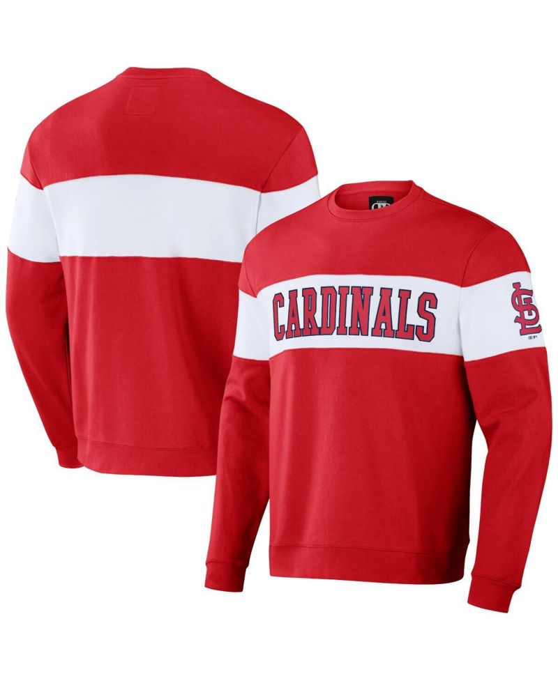 Men's Darius Rucker Collection by Red St. Louis Cardinals Stripe Pullover Sweatshirt