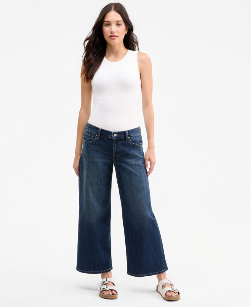 Women's Sweet Mid-Rise Wide-Leg Ankle Jeans
