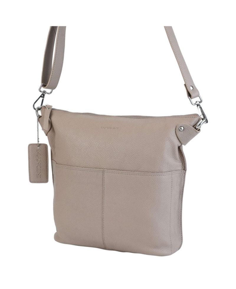 Pebbled Collection Susan Leather Crossbody Hobo Bag
