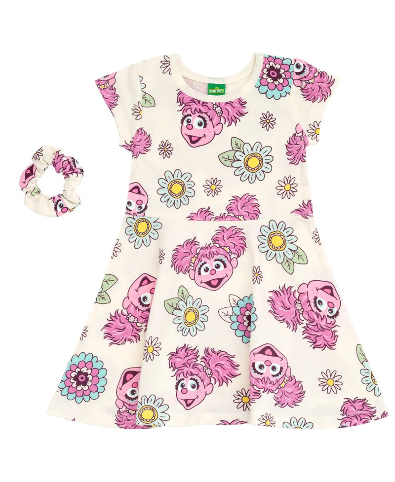 Baby Girls 2-Piece Skater Dress and Scrunchie Set