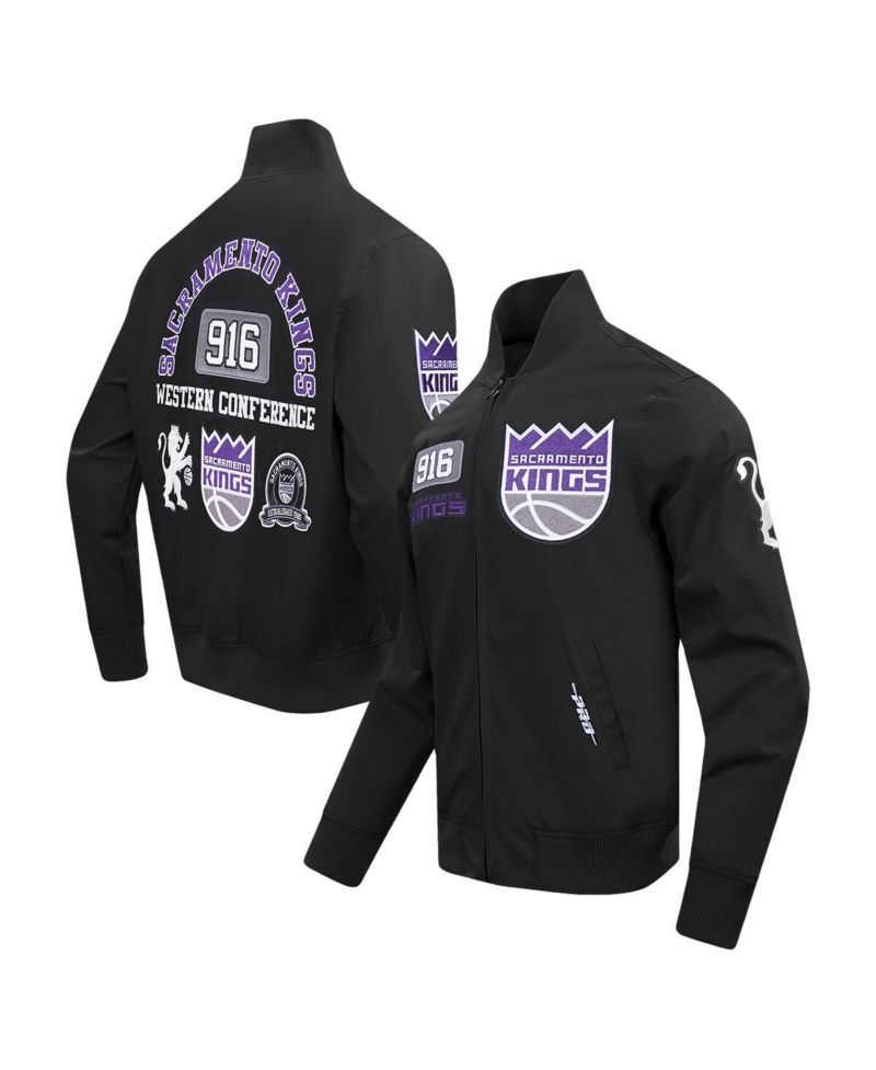 Men's Black Sacramento Kings Area Code Twill Full-Zip Jacket