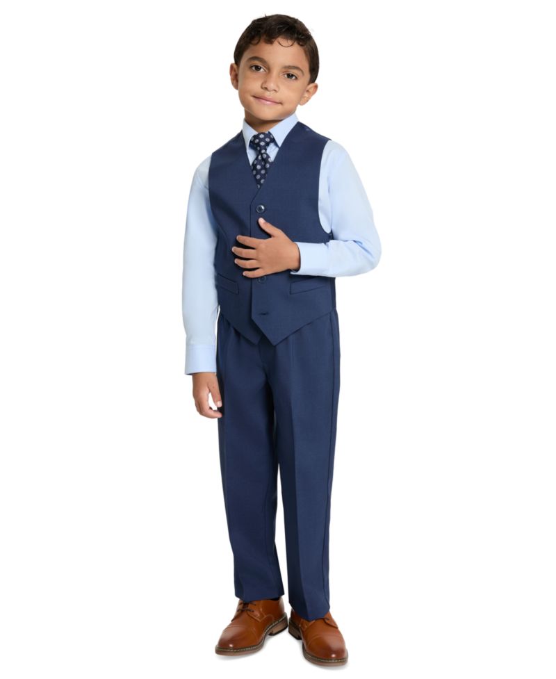 SmartWash Boys' 4-7 Washable Vest, Shirt, Pants and Tie, 4-Piece Set