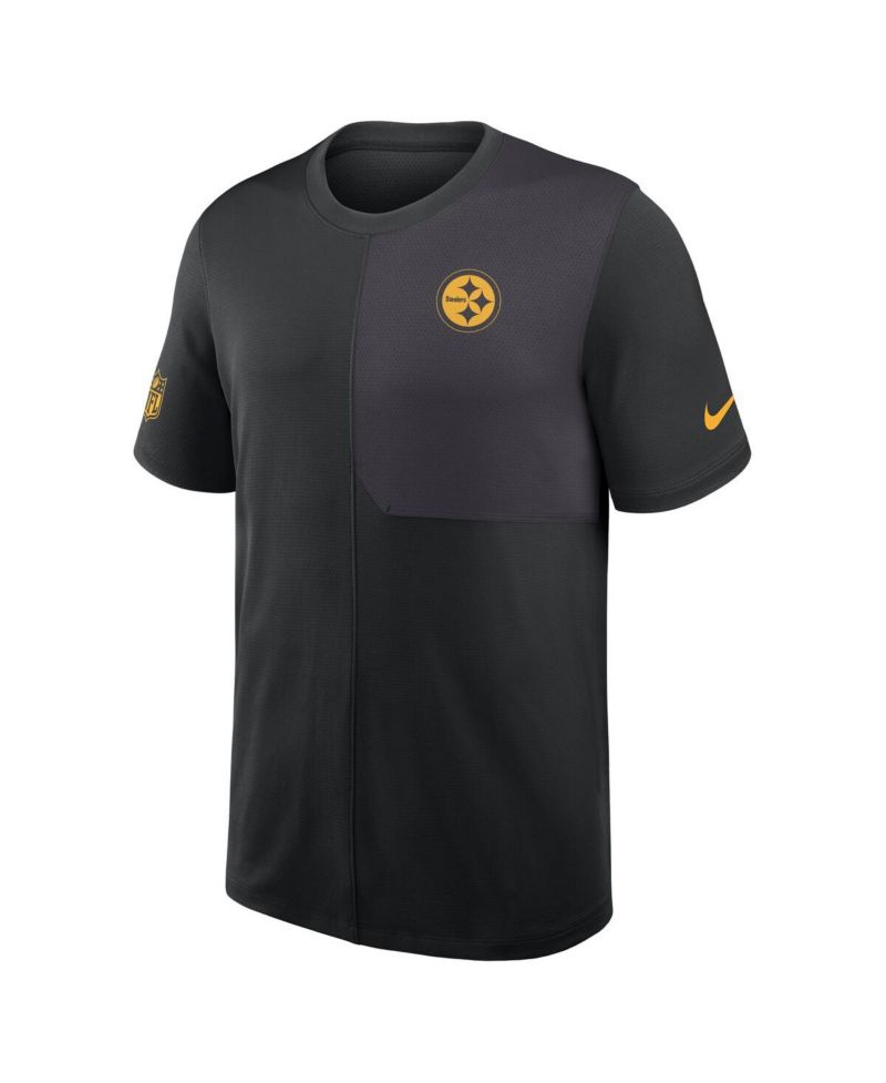 Men's Black Pittsburgh Steelers Sideline UV Performance Coach Shirt