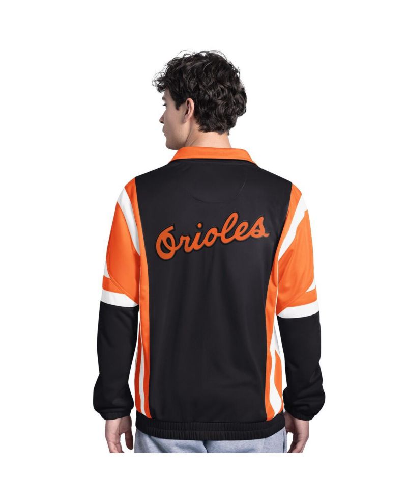 Men's Black/Orange Baltimore Orioles Contender Tricot Full-Zip Track Jacket