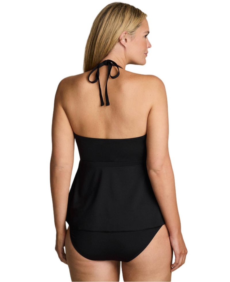 Plus Size Flutter High Neck Halter Tankini Top