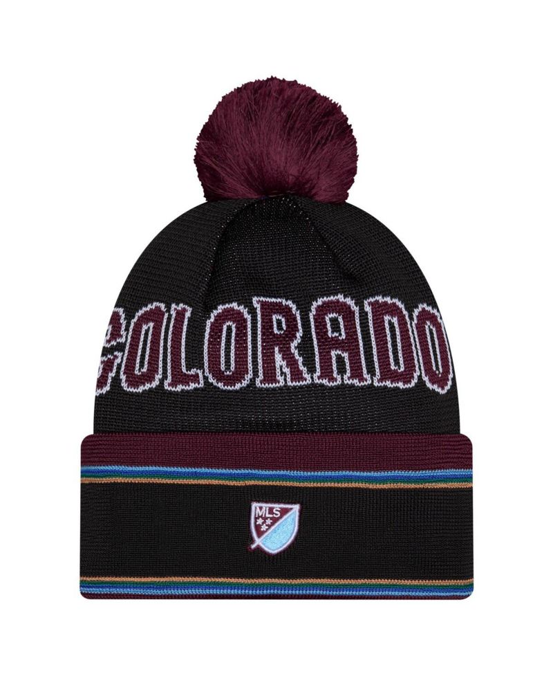 Men's Black Colorado Rapids 2026 Jersey Hook Cuffed Knit Hat with Pom