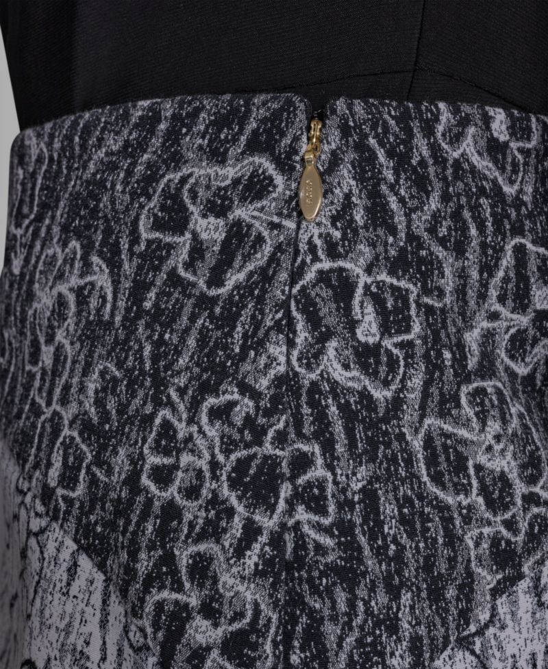 Women's Side Zipper Mixed Print Pencil Skirt