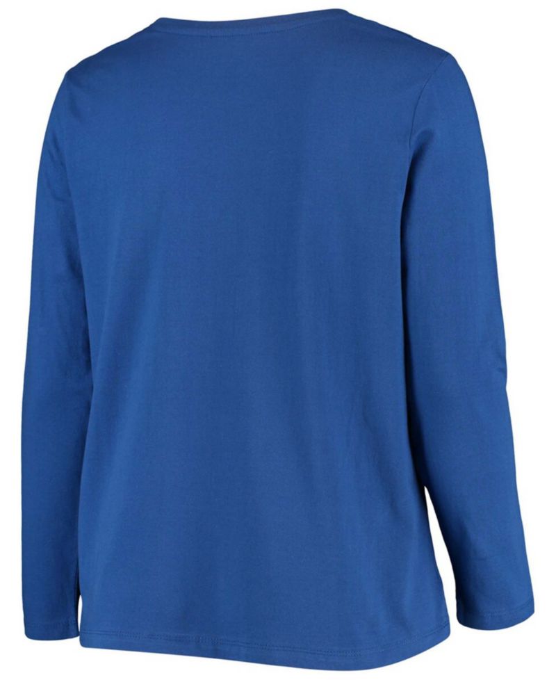 Women's Plus Size Royal Indianapolis Colts Primary Logo Long Sleeve T-shirt