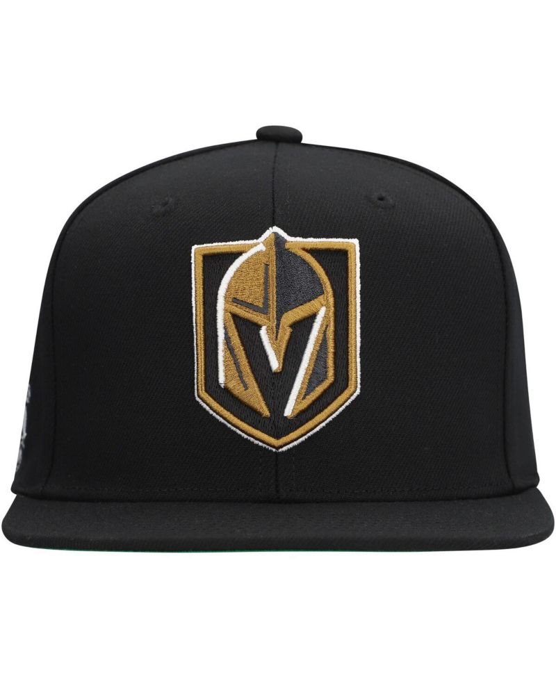 Men's Black Vegas Golden Knights Core Top Spot Snapback Hat