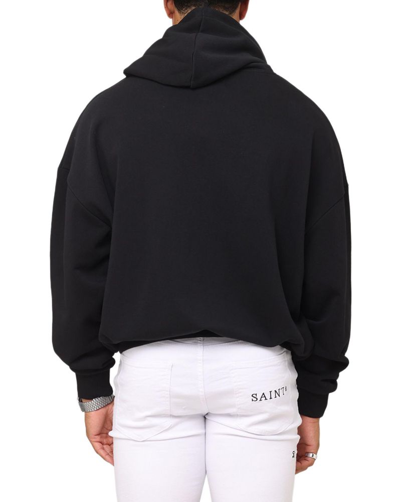 Men's Spray Logo Boxy Hoodie Black