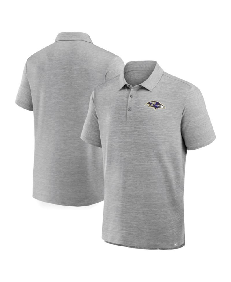 Men's Heather Gray Baltimore Ravens Clutch Polo Shirt