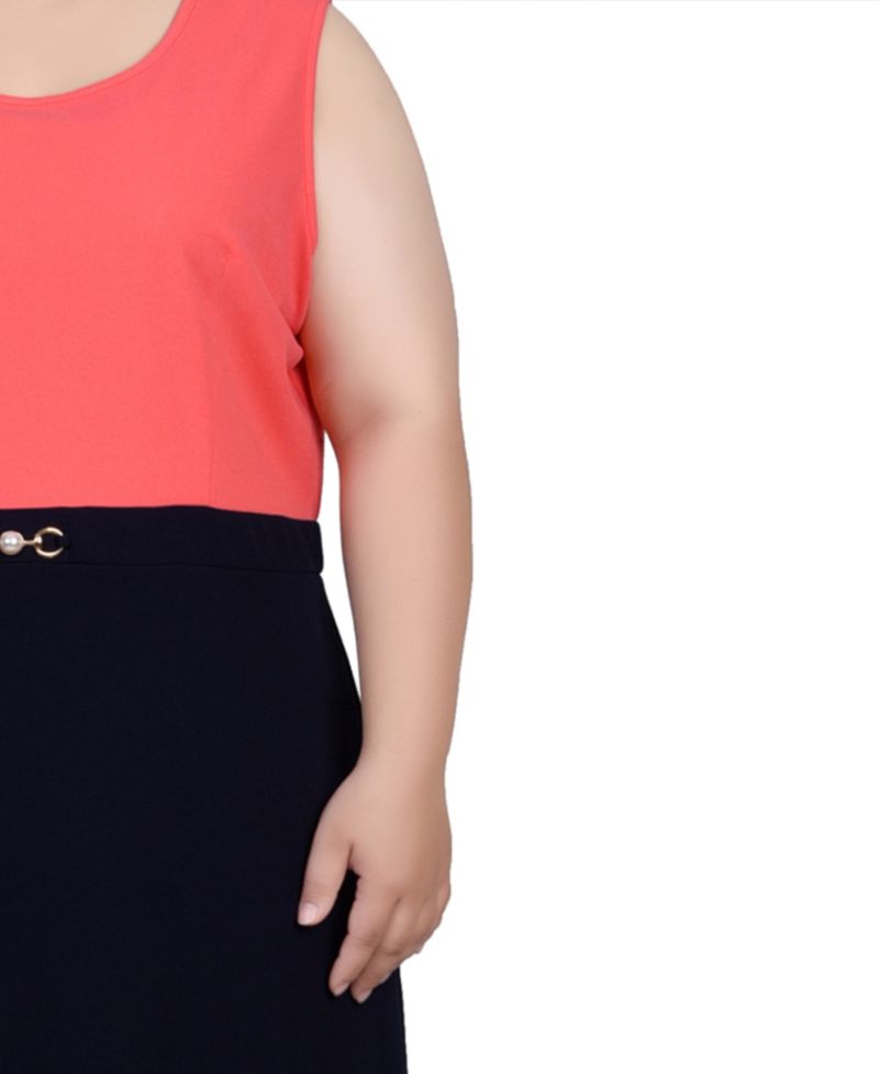 Plus Size 3/4 Sleeve Dress, 2 Piece Set
