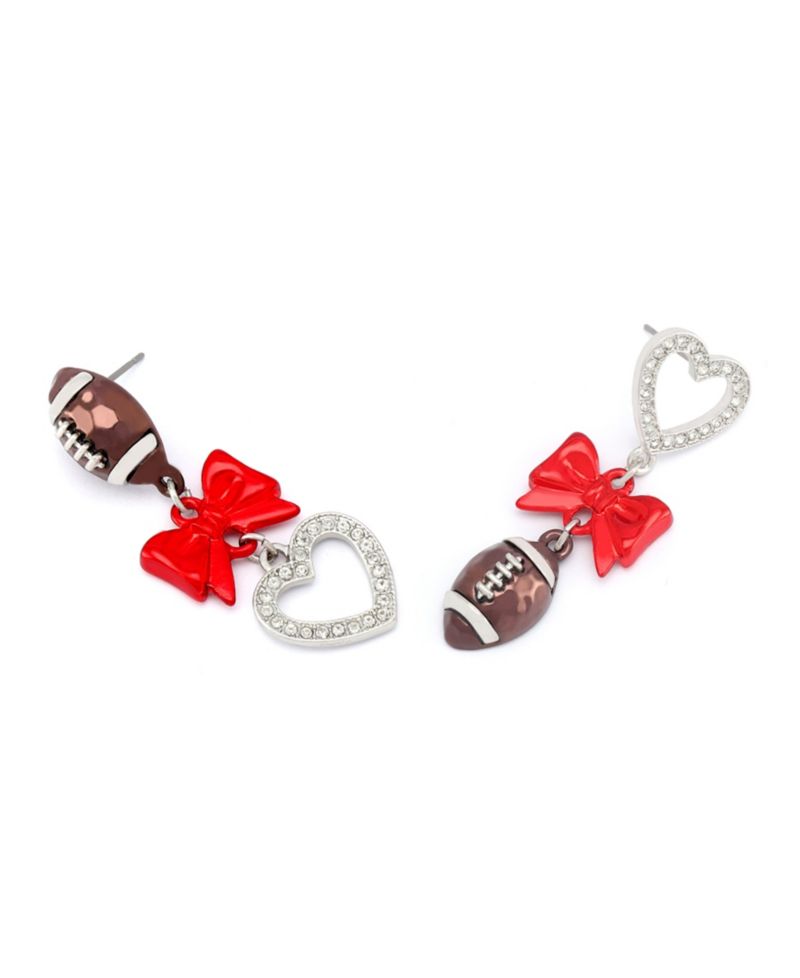 Faux Stone Kick Off Football Mismatch Earrings