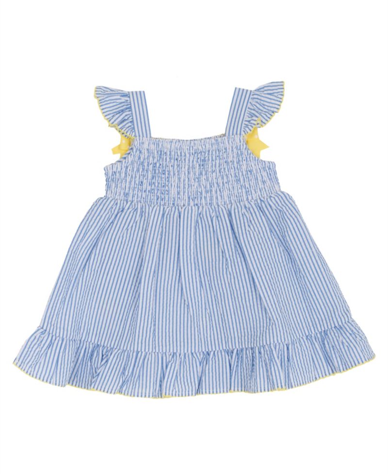 Baby Girls' Pineapple Schiffli Seersucker Square Neck Dress and Panty, 2-Piece Set