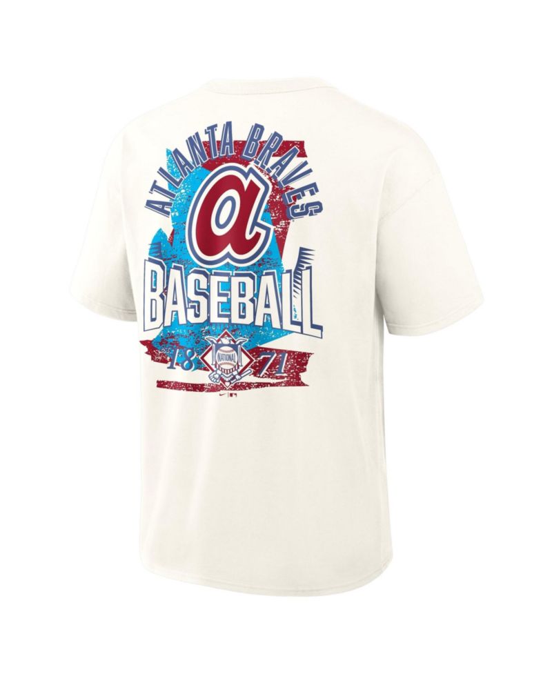 Men's Cream Atlanta Braves Max90 Arch Heavyweight T-Shirt