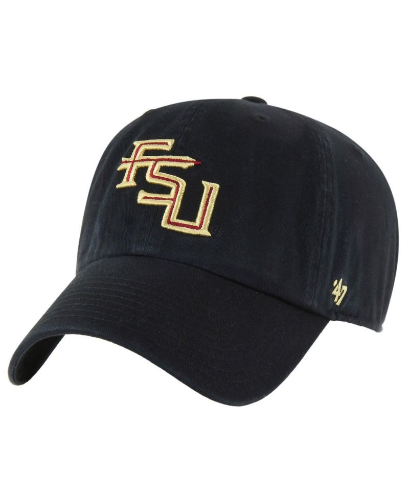 Men's Black Florida State Seminoles Clean Up Adjustable Hat