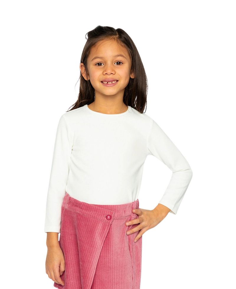 Big Girls 6 -14 Brushed Rib Crew Neck Top