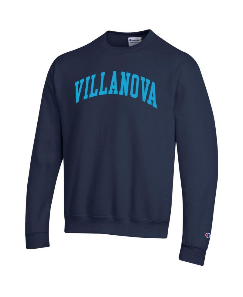 Men's Navy Villanova Wildcats Basic Arch Fleece Pullover Sweatshirt