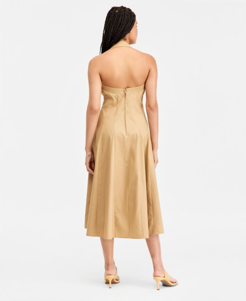 Juniors' Buckle Halter-Strap Midi Dress