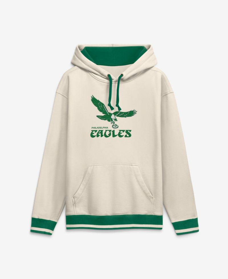 Men's Cream Philadelphia Eagles Chenille Heavyweight Fleece Hoodie