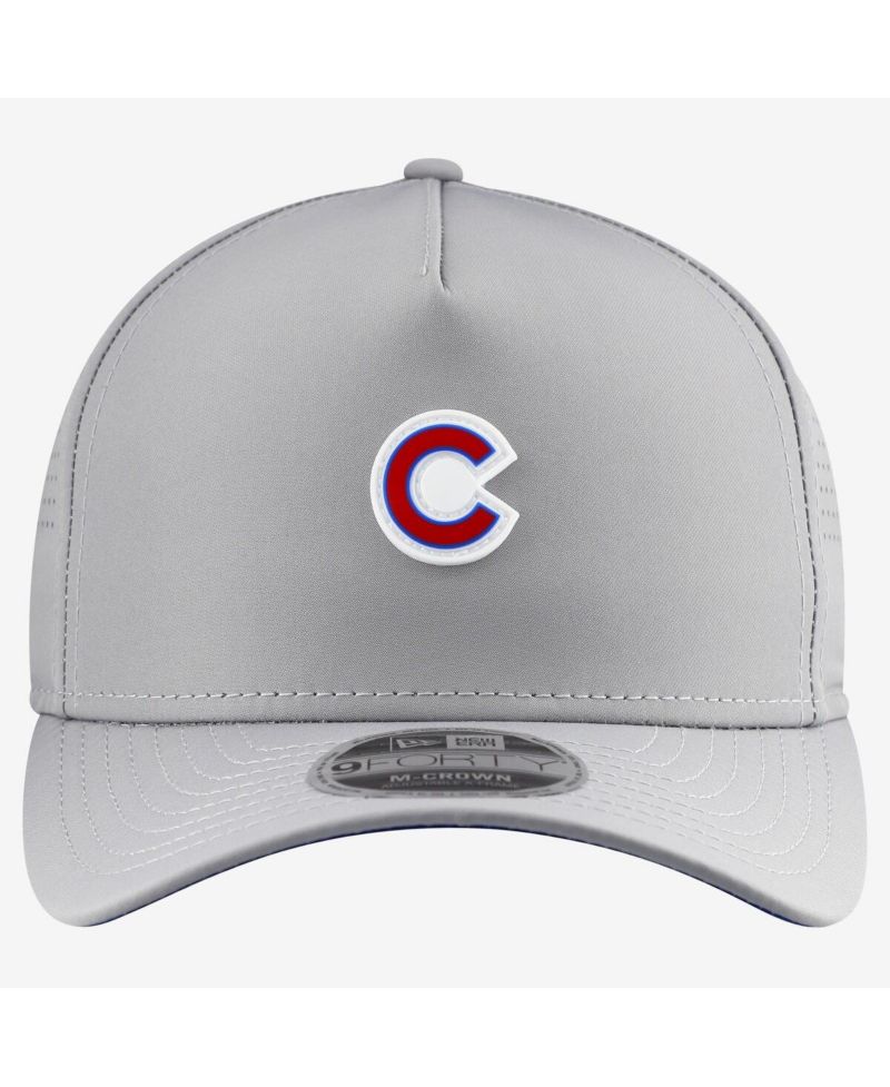 Men's Gray Chicago Cubs Micro Logo 9FORTY M-Crown A-Frame Adjustable Hat