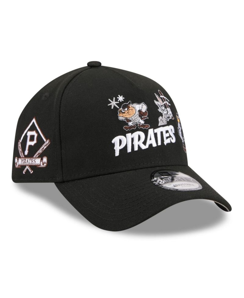 Big Boys and Girls Black Pittsburgh Pirates Looney Tunes A-Frame 9FORTY Adjustable Hat