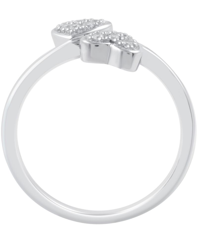 Diamond Double Heart Ring (1/10 ct. t.w) in Sterling Silver